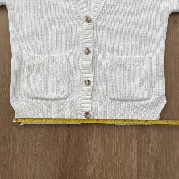 Abercrombie & Fitch Sweater Women Medium Cardigan Ivory Cream Knit Chenille - Picture 9 of 12